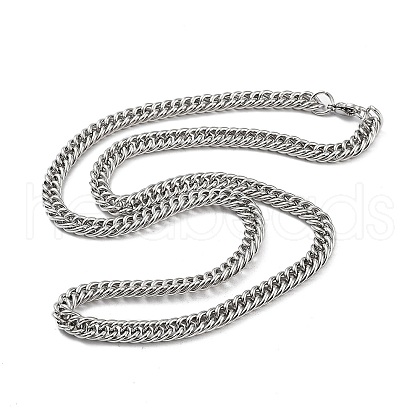 201 Stainless Steel Mesh Necklace NJEW-Q335-08P-1