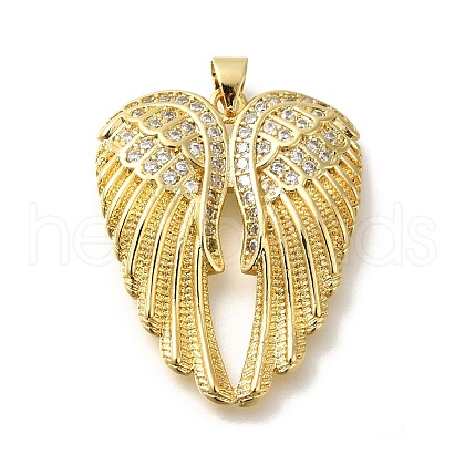 Rack Plating Brass with Cubic Zirconia Pendants KK-Z086-14G-01-1