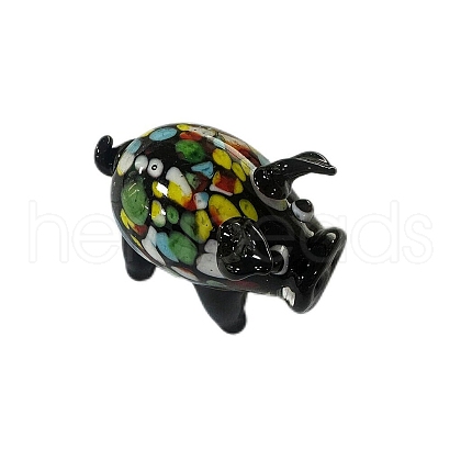 Handmade Lampwork 3D Pig Figurines PW-WG36639-06-1