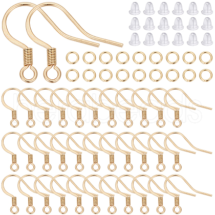 SUNNYCLUE 120Pcs 304 Stainless Steel French Earring Hooks with Coil STAS-SC0008-47-1