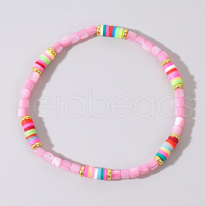 Cracked Natural Shell Beaded Bracelets for Women PD2665-3-1