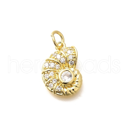 Brass Micro Pave Clear Cubic Zirconia Pendants KK-Q040-08G-1