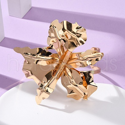 Alloy & Iron Cuff Bangles for Women BJEW-F501-01C-KCG-1