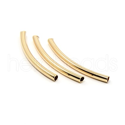 Brass Smooth Curved Tube Beads X-KK-O031-C-08-1