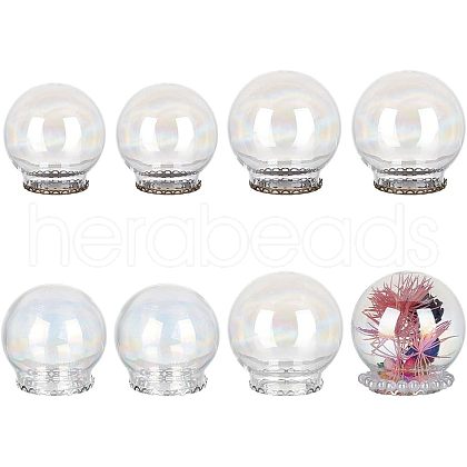  8Pcs 4 Style Round Iridescent Glass Dome Cover FIND-NB0004-55-1