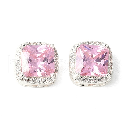 Brass Micro Pave Cubic Zirconia Beads KK-A253-20S-01-1