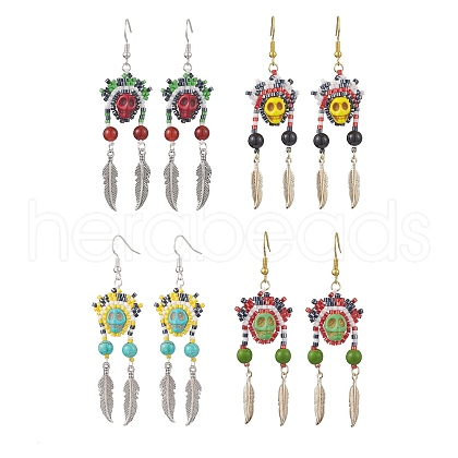 Iron Dangle Stud Earring EJEW-MZ00189-1