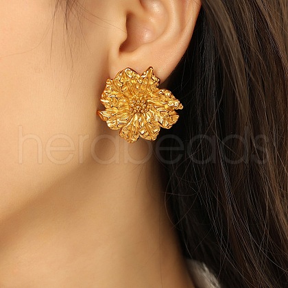 304 Stainless Steel Stud Earrings EJEW-S254-03G-1