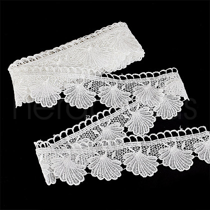   5 Yards Polyester Shell Shaped Flower Lace Trim OCOR-PH0004-46A-1