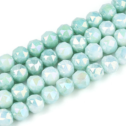 Electroplate Glass Beads Strands GLAA-N010-6mm-02-1