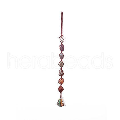 7 Chakra Gemstone Hanging Decorations HJEW-JM00805-02-1