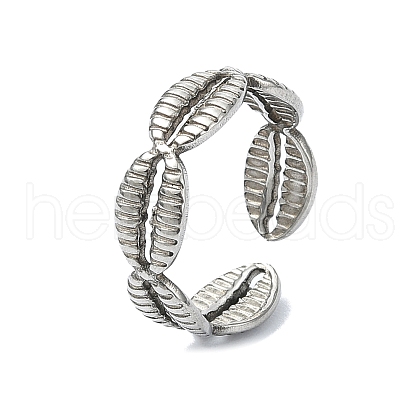 304 Stainless Steel Cuff Rings for Women RJEW-M019-57P-1