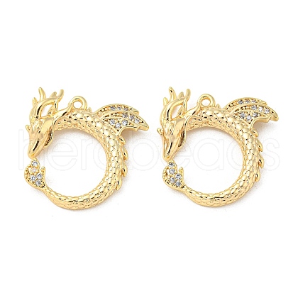 Brass Micro Pave Clear Cubic Zirconia Pendants KK-H460-10G-1