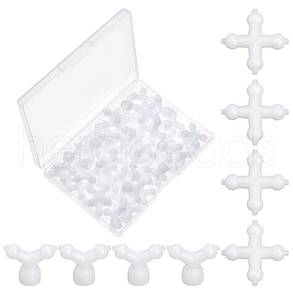 Olycraft 48Pcs 2 Style Plastic Toy Skeleton Joint Findings DIY-OC0009-55-1