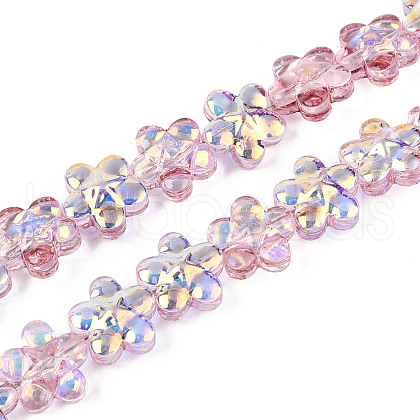 Transparency Electroplate Glass Beads Strands GLAA-T023-38A-03-1