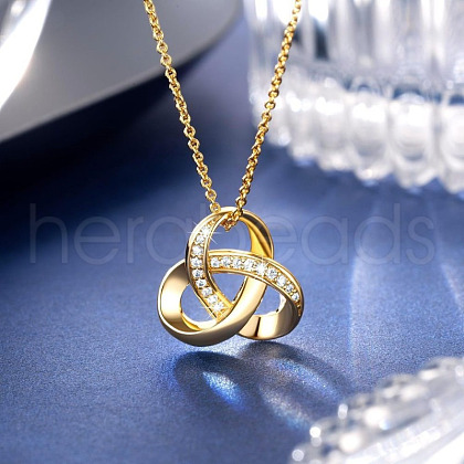 Geometric Circular Ring Alloy Crystal Rhinestone Flower Pendant Necklaces for Women FS-WG651E3-01-1