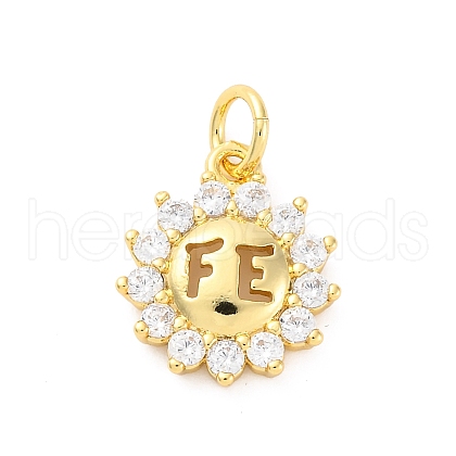 Brass Micro Pave Cubic Zirconia Pendants KK-D325-41G-1