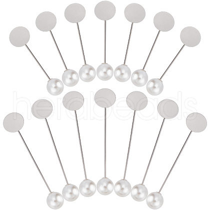 SUNNYCLUE 60 Sets 2 Styles Round Tray Brass Stick Lapel Pins KK-SC0004-97-1