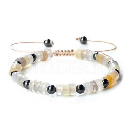 Bohemian Style Disc & Round Dyed Natural Agate Braided Bead Bracelets LD7763-3-1