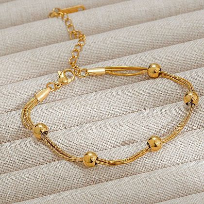 304 Stainless Steel Multi-strand Bracelets BJEW-Q040-01G-1