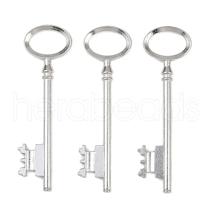 Tibetan Style Alloy Skeleton Key Large Pendants TIBEP-S105-P-RS-1
