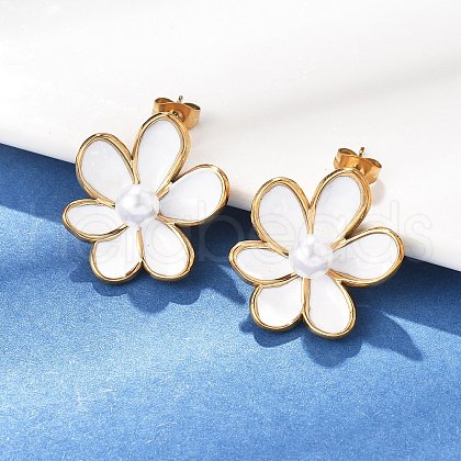 304 Stainless Steel Earrings EJEW-D319-05G-1