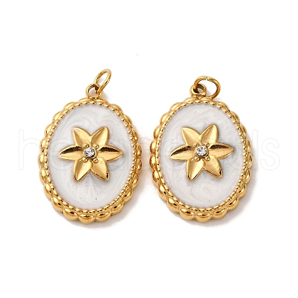 304 Stainless Steel Enamel Pendants STAS-U061-50G-1