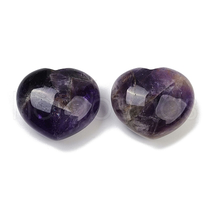 Mother's Day Gifts Heart Natural Amethyst Palm Stone G-C186-03A-1