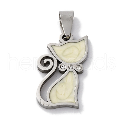 201 Stainless Steel Enamel Pendants STAS-Q342-16P-03-1