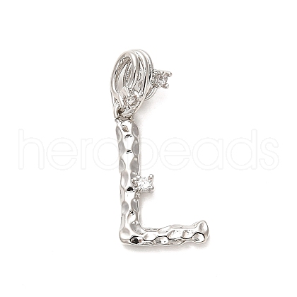 Rack Plating Brass Micro Pave Cubic Zirconia European Dangle Charms KK-L210-015P-L-1