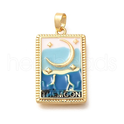 Tarot Card Brass Enamel Pendents KK-R212-02G-03-1