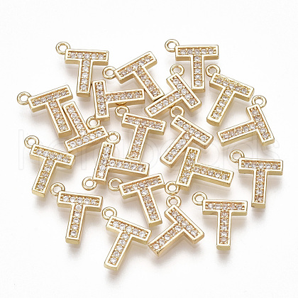 Brass Cubic Zirconia Charms KK-S348-330T-1