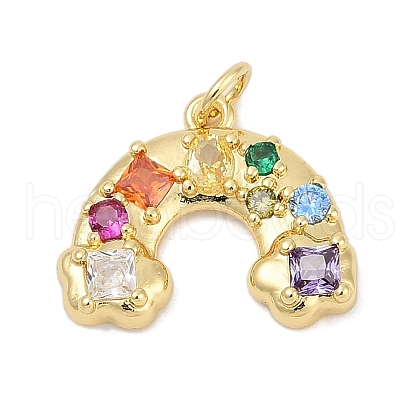 Brass Micro Pave Cubic Zirconia Pendants KK-U058-40G-1
