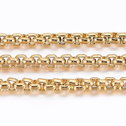 Ion Plating(IP) 304 Stainless Steel Venetian Chains/Box Chains CHS-H016-02G-20M-1