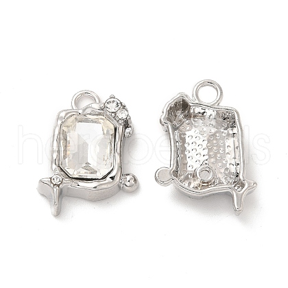 Glass Rectangle with Star Pendants PALLOY-E024-32P-01-1