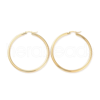 Ring 304 Stainless Steel Hoop Earrings for Women Men EJEW-B049-01G-G-1