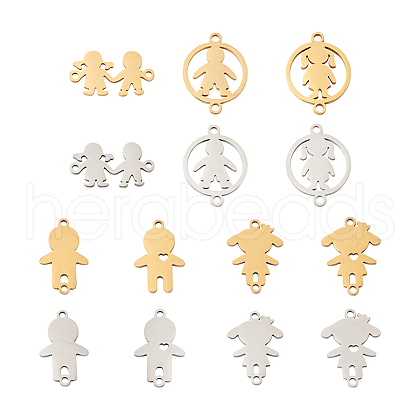  Jewelry 14Pcs 14 Style 201 Stainless Steel Connector Charms STAS-PJ0001-27-1