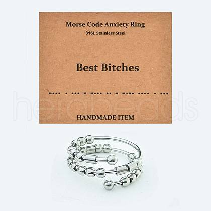 304 Stainless Steel Rotating Cuff Rings FS-WG14209-02-1
