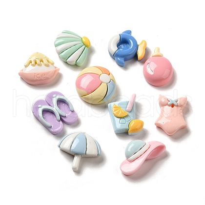 Beach Theme Opaque Resin Decoden Cabochons RESI-D009-05-1