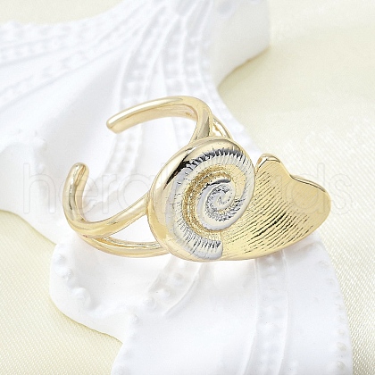 Brass Cuff Rings for Women RJEW-G347-09G-1