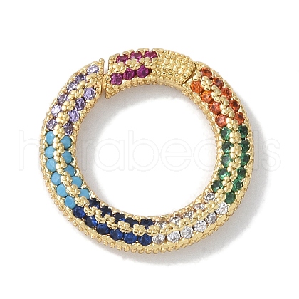 Rack Plating Brass Micro Pave Cubic Zirconia Twister Clasps KK-NH0002-04G-02-1