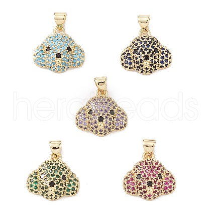 Brass Micro Pave Cubic Zirconia Pendants KK-M240-01-1