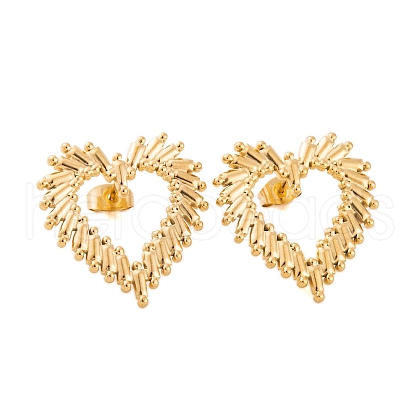 Ion Plating(IP) 304 Stainless Steel Stud Earrings for Women EJEW-P279-05G-1