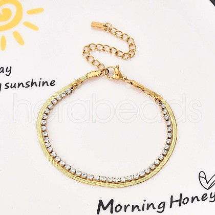 304 Stainless Steel Multi-layer Bracelets BJEW-T022-13G-1