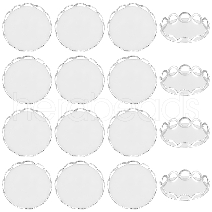 Beebeecraft 100Pcs 304 Stainless Steel Cabochon Settings FIND-BBC0003-49-1