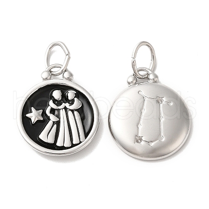 304 Stainless Steel Enamel Pendants STAS-A080-43P-08-1