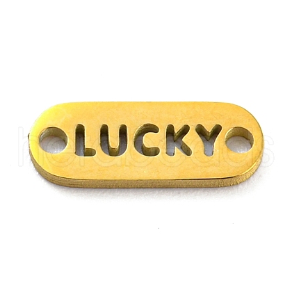 304 Stainless Steel Oval Connector Charms STAS-Q306-01G-G-1