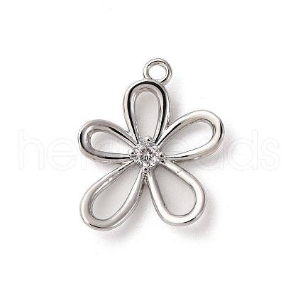 Brass Pave Cubic Zirconia Pendants KK-D371-05P-1
