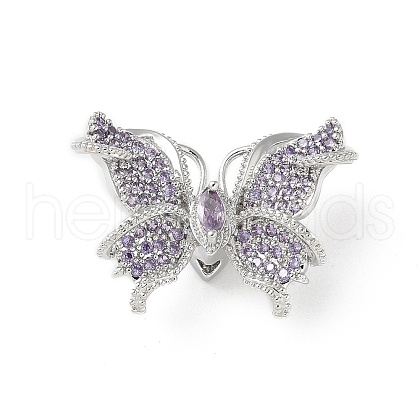 Brass Micro Pave Clear Cubic Zirconia Pendants KK-A236-07P-1