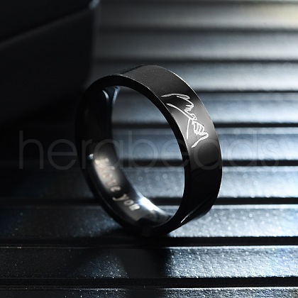 Hand in Hand Pattern 201 Stainless Steel Finger Couple Rings FS-WG9D6F9-03-1